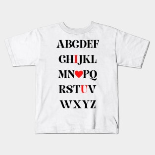 alphabet i love you Kids T-Shirt